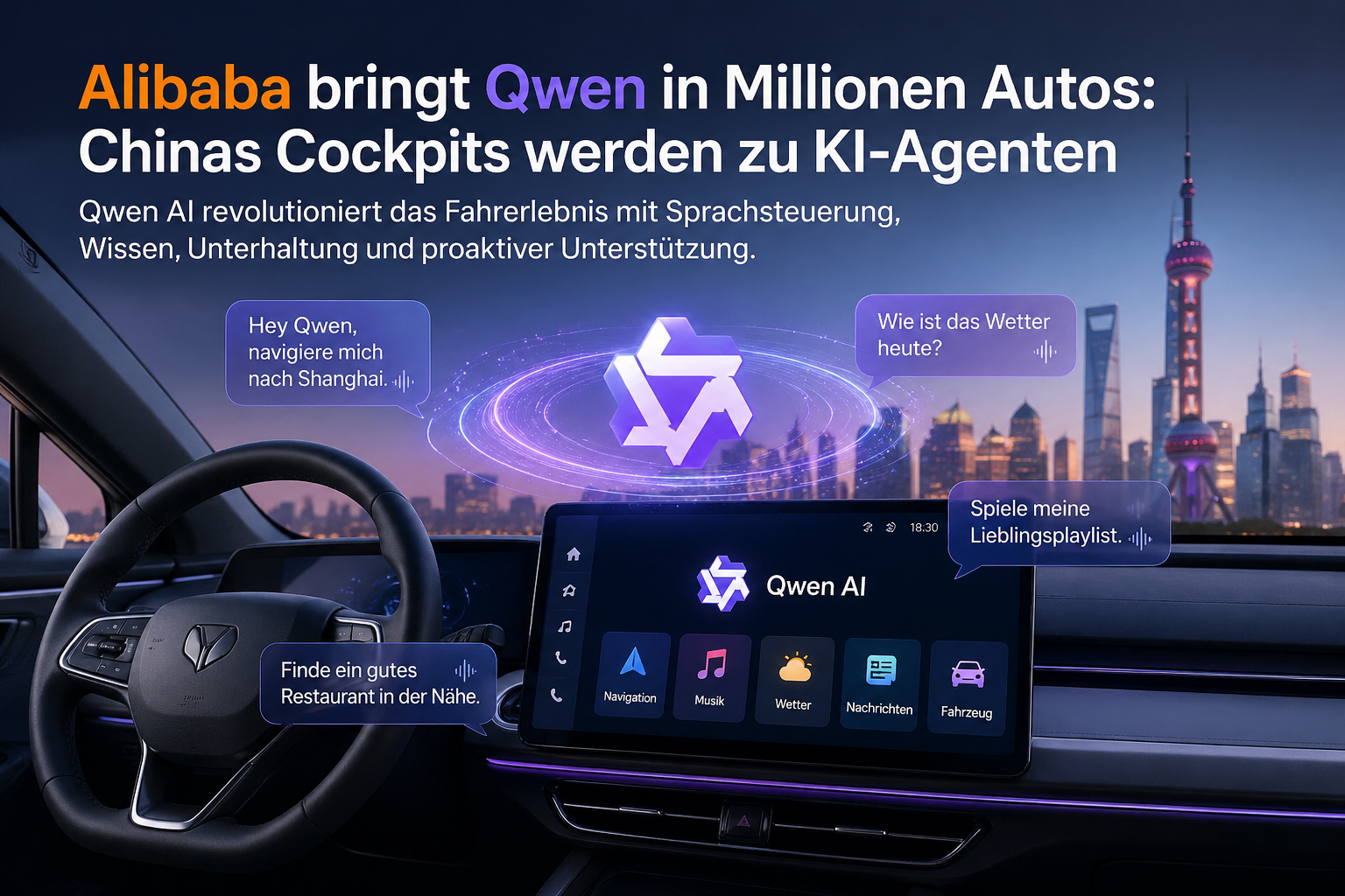 Alibaba Qwen im Auto: Chinas Cockpits werden KI-Agenten