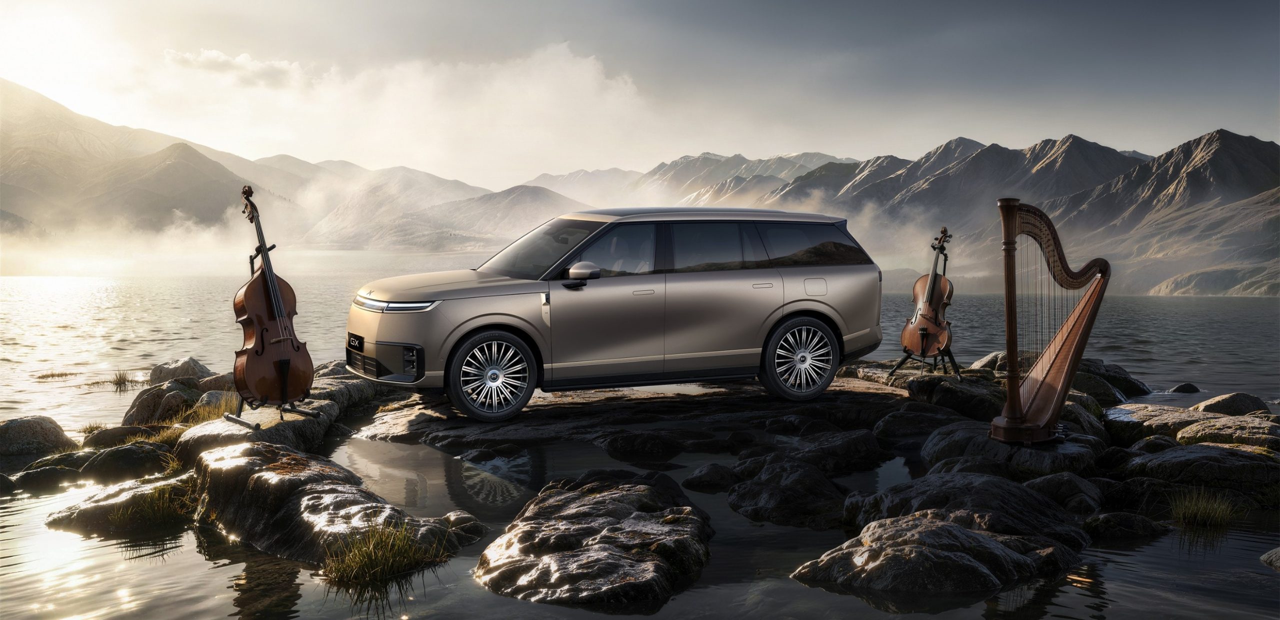 Xpeng GX 2026 Seitenansicht – SUV-Charakter mit klassischer Schulterlinie und 22-Zoll-Felgen