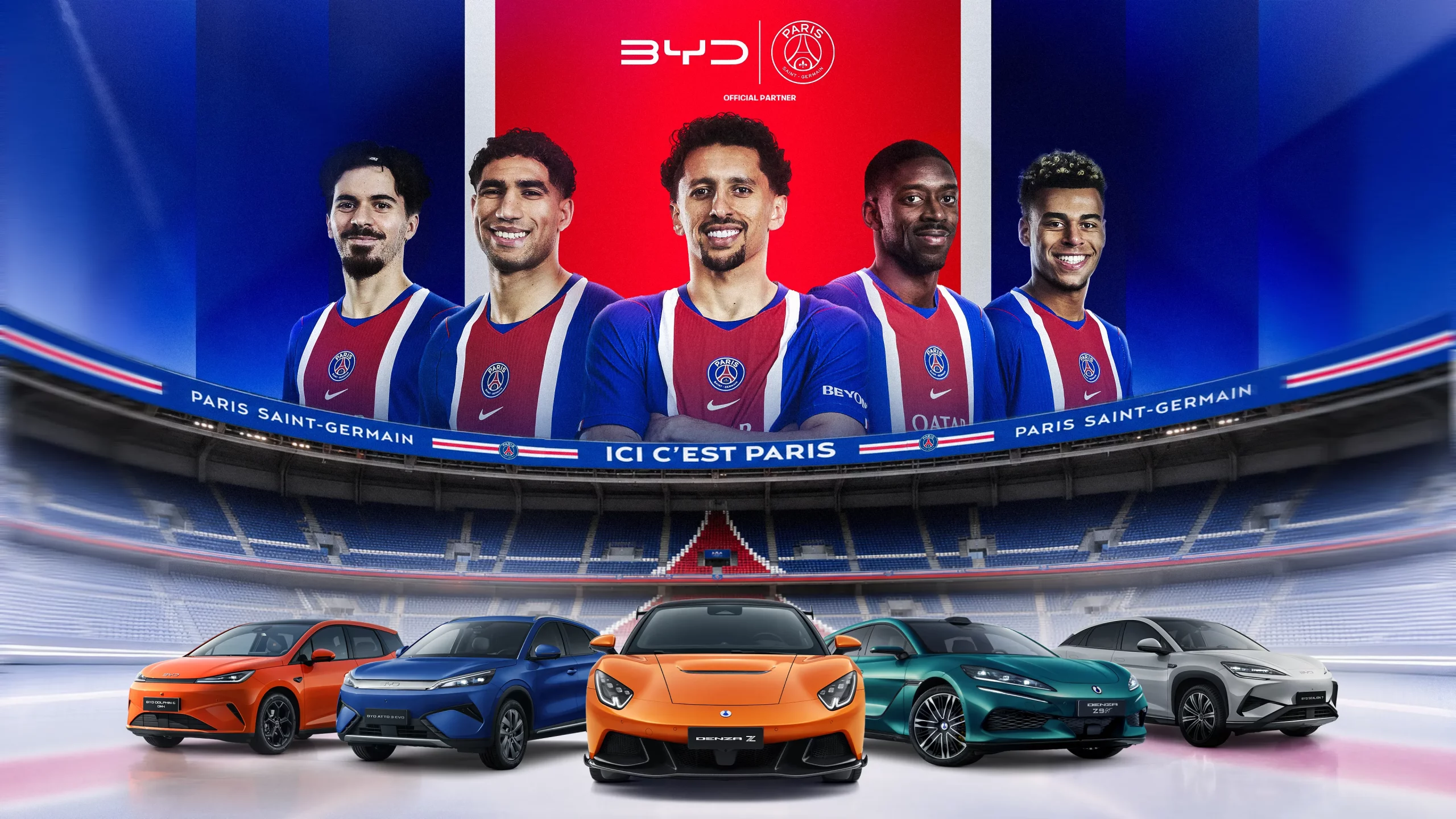 BYD wird offizieller Automobilpartner von Paris Saint-Germain – Ankündigung mit BYD- und Denza-Modellen