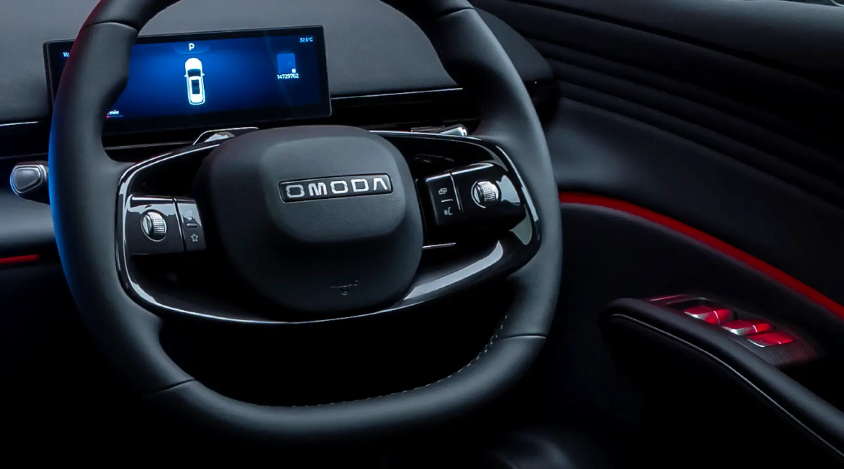 Omoda 7 Innenraum – 15,6-Zoll-Snapdragon-Touchscreen mit schwenkbarer Halterung