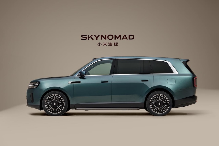 Xiaomi SkyNomad N90 – Seitenansicht des grünen Luxus-SUV mit SkyNomad-Schriftzug