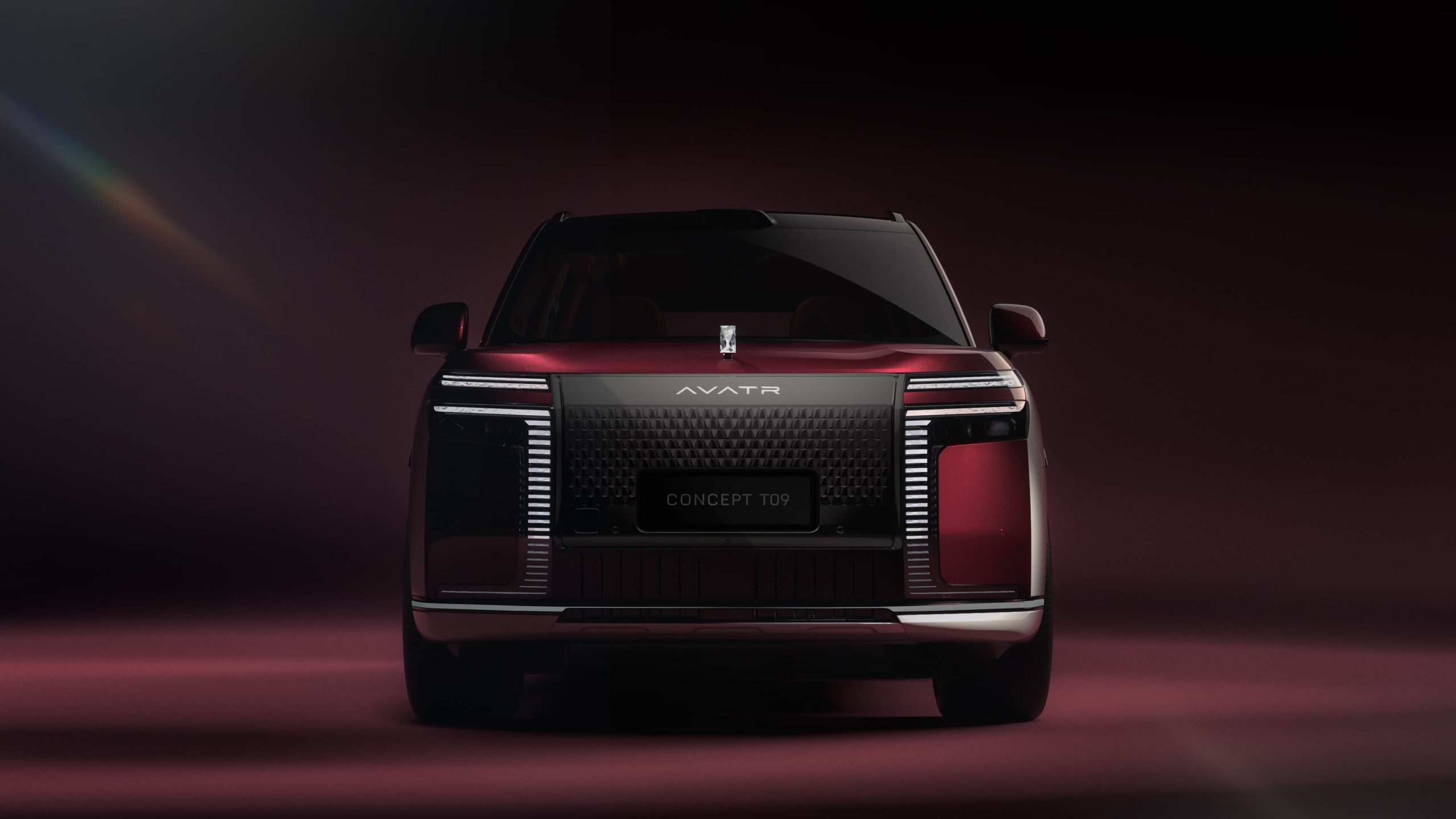 Avatr Concept T09 Frontansicht mit Kühlergrill aus 362 Logos