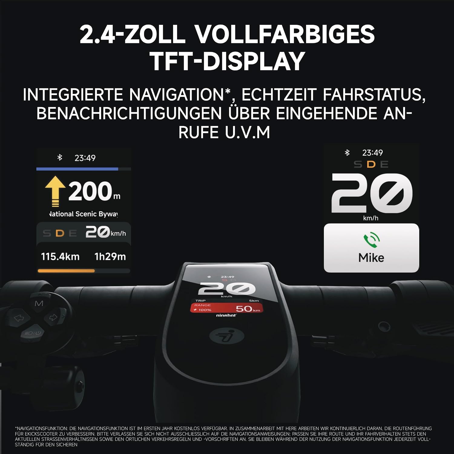Farbdisplay des Segway Max G3 Pro D